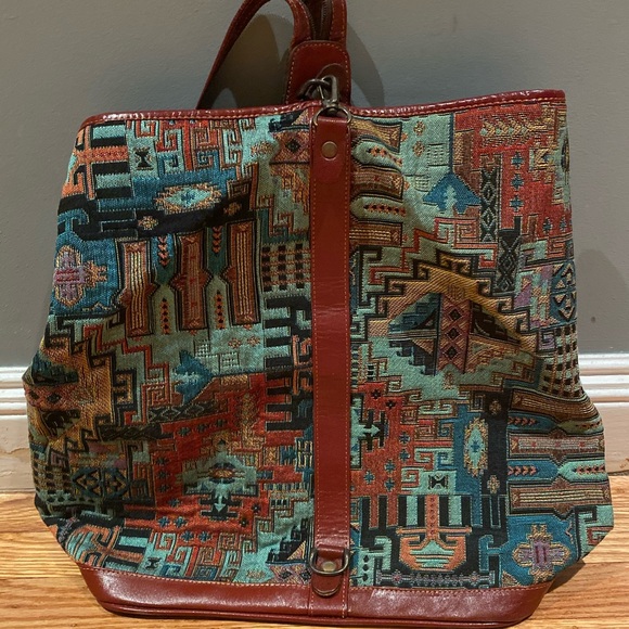 Textile Patterned Convertible Bag/Backpack - Picture 5 of 5